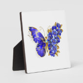 Plaque Photo Papillon saphir à fleurs (Recto)