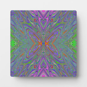 Plaque Photo Papillon Violet, Orange et Vert Abstrait Trippy