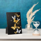 Plaque Photo Papillons blancs et dorés (Côté)