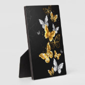 Plaque Photo Papillons blancs et dorés (Côté)