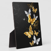 Plaque Photo Papillons blancs et dorés (Côté)