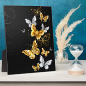 Plaque Photo Papillons blancs et dorés (Côté)