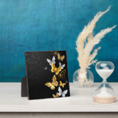 Plaque Photo Papillons blancs et dorés (Insitu)