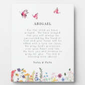 Plaque Photo Papillons blancs et prière Fleur sauvage pour enfa (Devant)