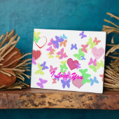 Plaque Photo papillons colorés et cœurs aimants (Côté)
