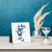 Plaque Photo Papillons volants bleus Morpho (Insitu)