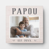 Plaque Photo Papou grand-père personnalisé rustique (Devant)