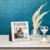 Plaque Photo Papou grand-père personnalisé rustique (Insitu)