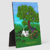 Plaque Photo Pâques - Chiot Capo et Papillon (Côté)