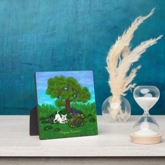 Plaque Photo Pâques - Chiot Capo et Papillon (Insitu)