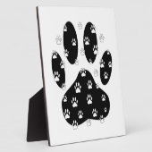 Plaque Photo Paquets blancs sur l'Empreinte de patte noir (Côté)