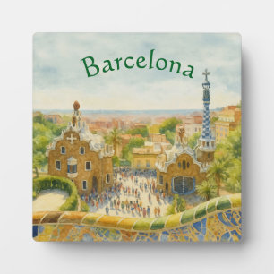 Plaque Photo Parc Güell à Barcelone, Espagne