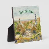 Plaque Photo Parc Güell à Barcelone, Espagne (Recto)