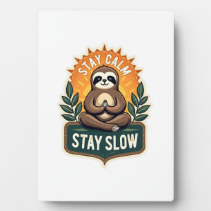 Plaque Photo Paresseux Méditant Vintage Esprit Détendu T-Shirt 