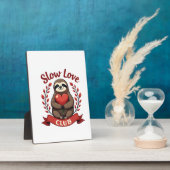 Plaque Photo Paresseux Vintage Saint-Valentin Mignon Cœur Mains (Côté)