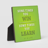 Plaque Photo Parfois, vous gagnez Parfois, vous apprenez (Recto)