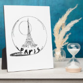 Plaque Photo paris dans une boule de verre (Côté)