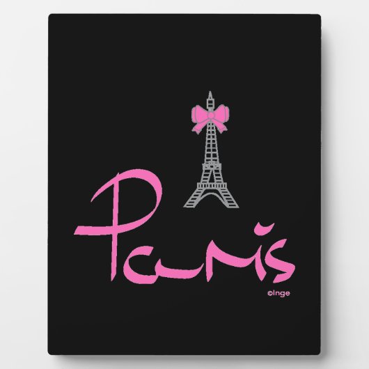 Plaque Photo Paris-France-avec-la-Bow-Rose (Devant)