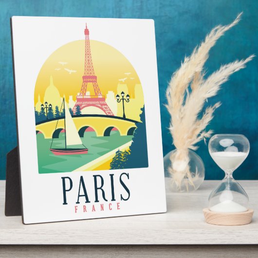 Plaque Photo Paris France Vintage voyage romantique (Côté)