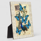 Plaque Photo Paris, paon et papillons (Côté)