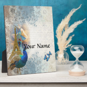 Plaque Photo Paris peacock collage