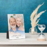 Plaque Photo Partage de photos de croissants au café depuis l'a<br><div class="desc">Partage de photos amusant de croissants au café depuis l'année des noms. Un design entièrement personnalisable pour un cadeau d'anniversaire ou pour toute occasion pour un couple,  avec une photo personnalisée du couple heureux,  une phrase humoristique,  leurs noms et l'année de leur rencontre.</div>