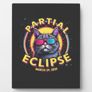 Plaque Photo Partial Eclipse 2025 Astronomie Chat KItten Lovers