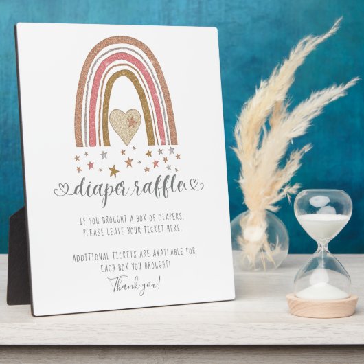 Plaque Photo Parties scintillant Arc-en-ciel rose moderne Étoil (Côté)