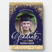 Plaque Photo Parties scintillant d'or élégant Sparkling Graduat (Devant)