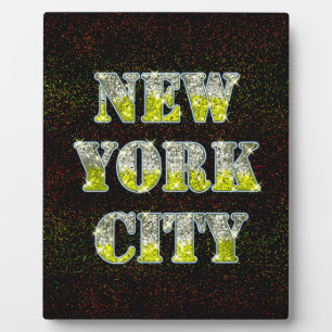 Plaque Photo Parties scintillant d'or Silver de New York