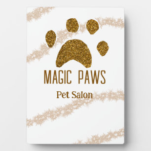 Plaque Photo Parties scintillant dorée pattes animal salon ajou