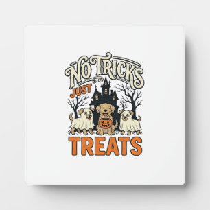 Plaque Photo Pas de tours juste des friandises Halloween Chien