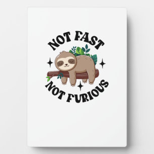 Plaque Photo Pas rapide pas furieux drôle mignon sloth endormi
