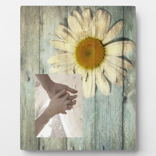 Plaque Photo pastel barncountry daisy wedwedding (Devant)
