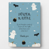 Plaque Photo Pastel Blue Halloween Baby shower Déchets Raffle (Devant)