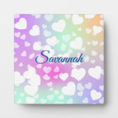 Plaque Photo Pastel Falling Hearts Personnalisé (Devant)