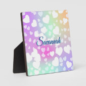 Plaque Photo Pastel Falling Hearts Personnalisé (Recto)