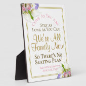 Plaque Photo Pastel Floral Pas de plan de siège Signet Mariage (Côté)