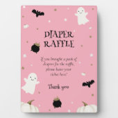 Plaque Photo Pastel Pink Halloween Baby shower Déchets Raffle (Devant)