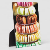 Plaque Photo Pastel Rainbow empilé Français Macaron Cookies (Côté)