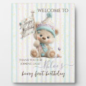 Plaque Photo Pastel Teddy Bear Birthday (Devant)