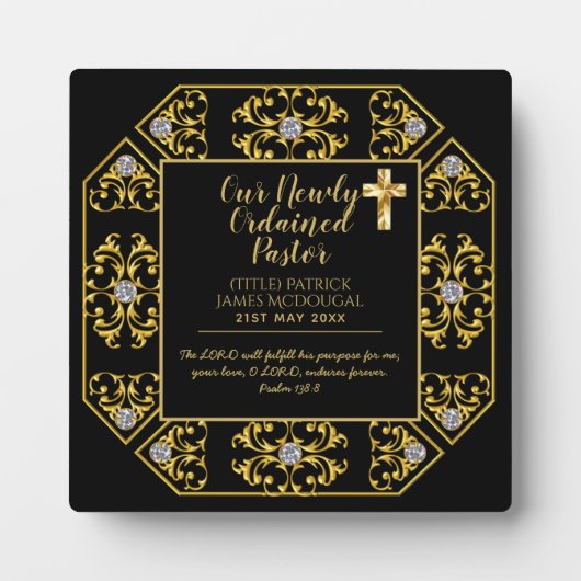 Plaque Photo Pasteur Cadeau d'installation nouvellement command (Devant)