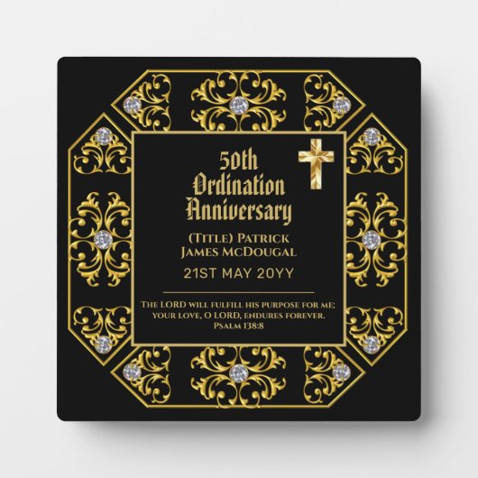 Plaque Photo PASTOR Ordination Anniversaire Bible Verse Cadeau  (Devant)