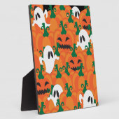 Plaque Photo Patch Citrouille Haunted Halloween Ghosts (Côté)