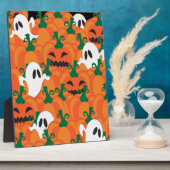 Plaque Photo Patch Citrouille Haunted Halloween Ghosts (Côté)