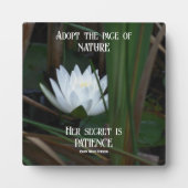 Plaque Photo Patience Emerson Citation Inspirationnelle Lotus (Devant)
