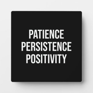 Plaque Photo Patience, Persistance, Positivité - Gym, Hustle