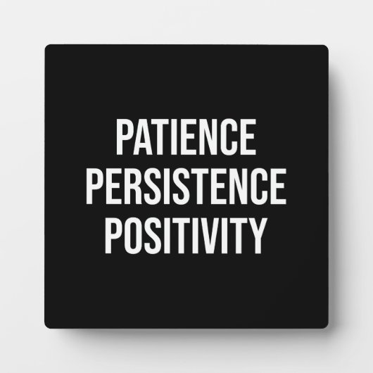 Plaque Photo Patience, Persistance, Positivité - Gym, Hustle (Devant)