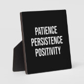 Plaque Photo Patience, Persistance, Positivité - Gym, Hustle (Recto)