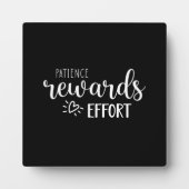 Plaque Photo Patience Récompense Effort, Réussite Hustle Gym (Devant)